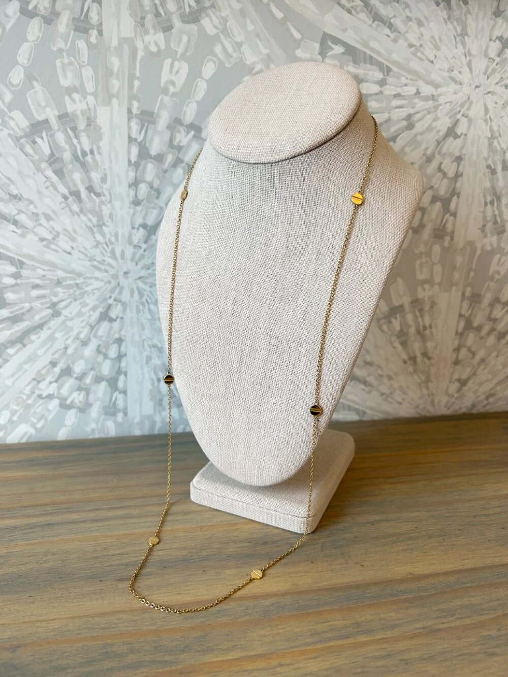 Gorjana Screw Head Gold Plated Long Chain Layering Necklace - MSRP $89 Preloved - Picture 2 of 4
